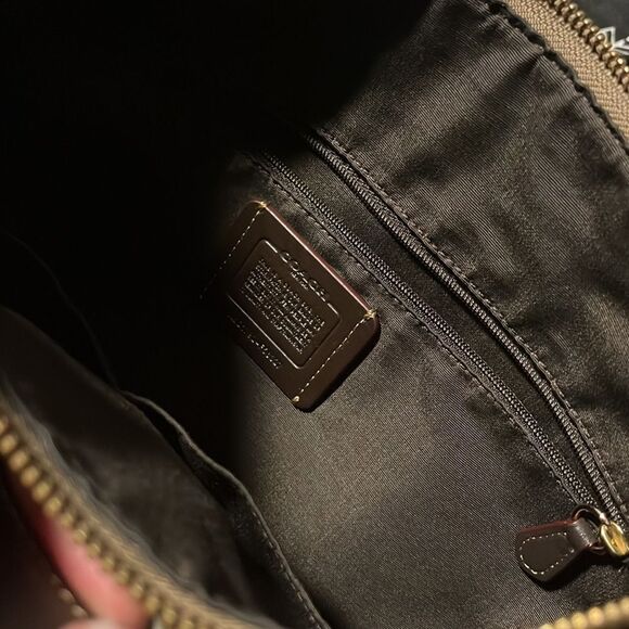 Coach Brown & Tan Logo Shoulder Purse - Picture 10 of 11